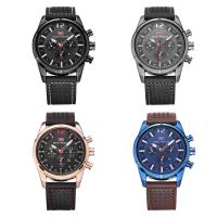 MINIFOCUS® Watch Collection, Leather, with Glass & Stainless Steel & Zinc Alloy, Japanese movement, plated, Life water resistant & adjustable & for man Approx 10 Inch 