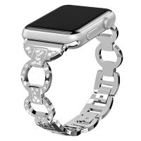 alliage de zinc bracelet de montre, Placage, pour Apple Watch & normes différentes pour le choix & avec strass, plus de couleurs à choisir Environ 8.2 pouce, Vendu par brin