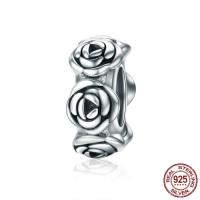 Kein Troll Thailand Echt Silber Europa Perlen, Rose, ohne troll, 4x10mm, Bohrung:ca. 4.5-5mm, verkauft von PC