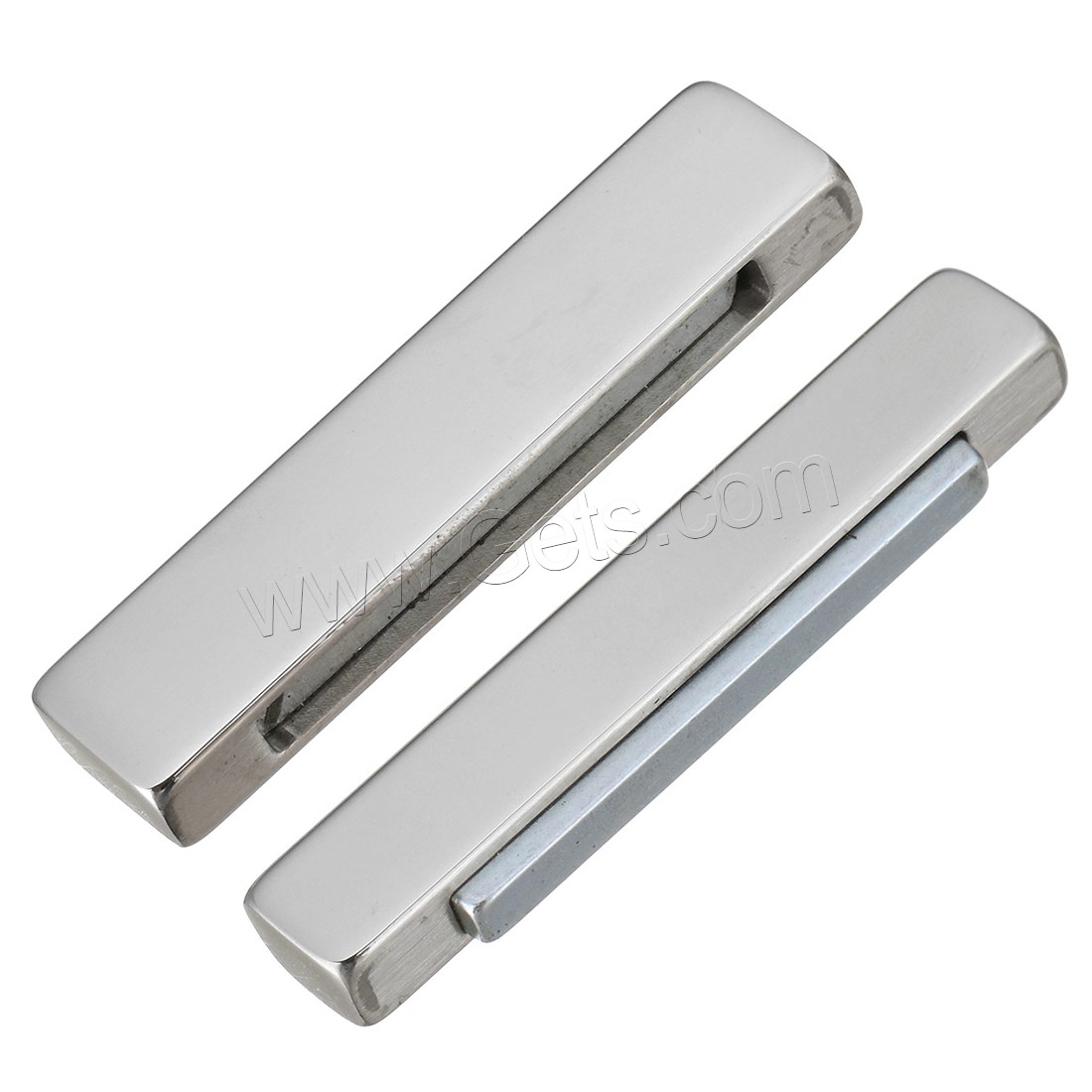 Rectangle Stainless Steel Magnetic Clasp, acier inoxydable, normes différentes pour le choix, couleur originale, Vendu par PC