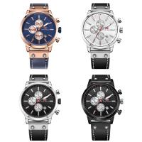 MINIFOCUS® Watch Collection, Leather, with Glass & Stainless Steel & Zinc Alloy, Chinese movement, plated, Life water resistant & adjustable & for man Approx 10 Inch 