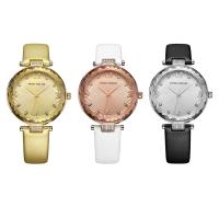 MINIFOCUS® Watch Collection, Leather, with Glass & Stainless Steel & Zinc Alloy, Japanese movement, plated, Life water resistant & adjustable & for woman & with rhinestone Approx 9 Inch 