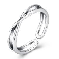 Палец кольцо-латунь, Латунь, плакированный настоящим серебром, Женский, не содержит свинец и кадмий, 4mm, размер:6-8, продается PC