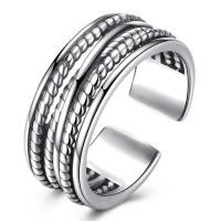 Палец кольцо-латунь, Латунь, плакированный настоящим серебром, Женский & чернеют, не содержит свинец и кадмий, 8mm, размер:6-8, продается PC
