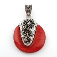 Zinc Alloy Enamel Pendants, with Resin, antique silver color plated, with rhinestone, lead & cadmium free Approx 