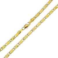 Collar en Cadena de Latón, metal, chapado en oro de 24 K, unisexo & cadena de Marinero, 9x3.5mm, longitud:aproximado 20 Inch, Vendido por Sarta