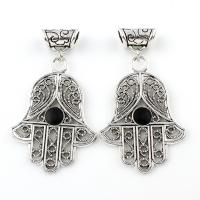Zinc Alloy European Pendants, Hamsa, antique silver color plated, for woman & without troll & enamel, lead & cadmium free Approx 4mm 