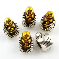 Enamel Zinc Alloy European Beads, Buddha, antique silver color plated, Buddhist jewelry & without troll, lead & cadmium free Approx 5mm 