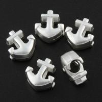 Zinc Alloy European Beads, Anchor, silver color plated, lead & cadmium free Approx 5mm 