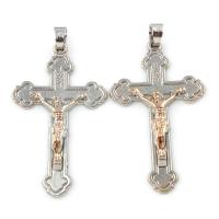 Pendentifs croix en alliage de zinc  , Crucifix, Placage, bijoux Christian, sans plomb et cadmium Environ Vendu par PC