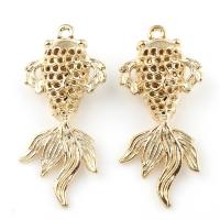 Zinc Alloy Animal Pendants, Goldfish, gold color plated, for woman, lead & cadmium free Approx 1.5mm 