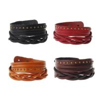 Cowhide Bracelet, with Zinc Alloy, plated, durable & Unisex & multi-strand 18mm Approx 18 Inch 
