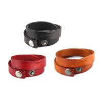 Cowhide Bracelets, with Zinc Alloy, plated, Double Layer & durable & for woman 15mm Approx 17 Inch 