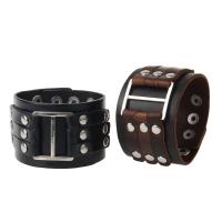 Cowhide Bracelets, with Zinc Alloy, silver color plated, durable & Unisex 50mm Approx 9 Inch 