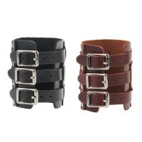 Cowhide Bracelets, with Zinc Alloy, silver color plated, durable & for man 90mm Approx 11 Inch 