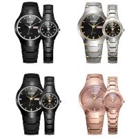 DOM® Watch Collection, Tungsten Steel, with Glass & Stainless Steel, Japanese movement, plated, Life water resistant & Unisex & for couple & with rhinestone 