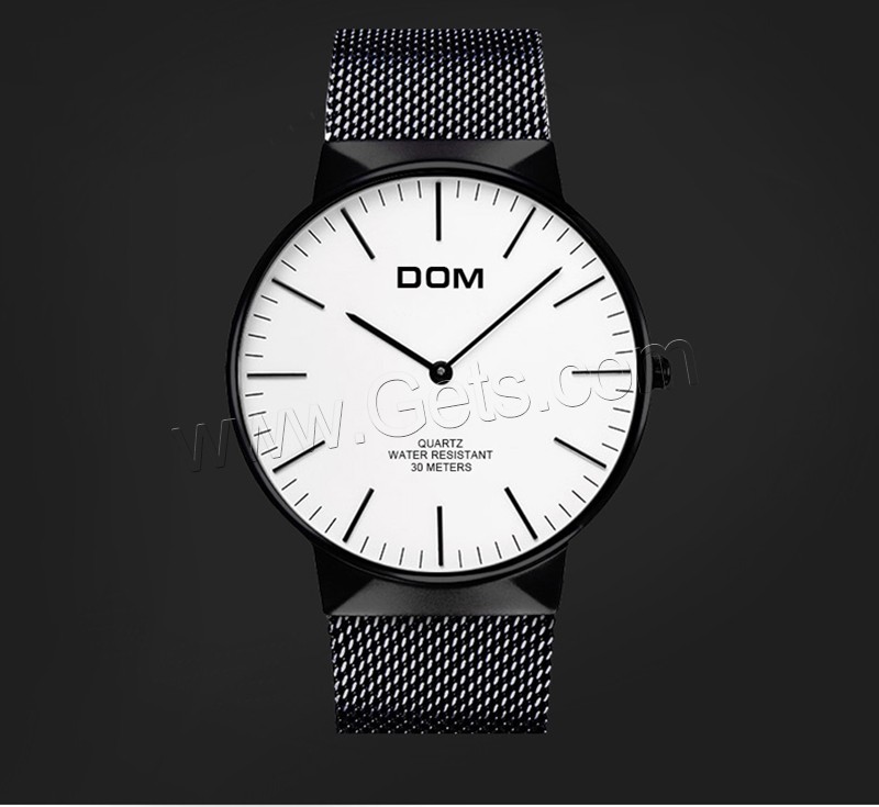 Коллекция часов DOM®, нержавеющая сталь, с Стеклянный & цинковый сплав, японское движение, Другое покрытие, Водонепроницаемый образ жизни & Мужская & разный размер для выбора & для пара, Много цветов для выбора, продается PC