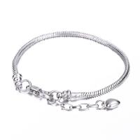 Brass Bracelets, with 1.2inch extender chain, plated, snake chain & for woman, 2.8mm Approx 7.6 Inch 