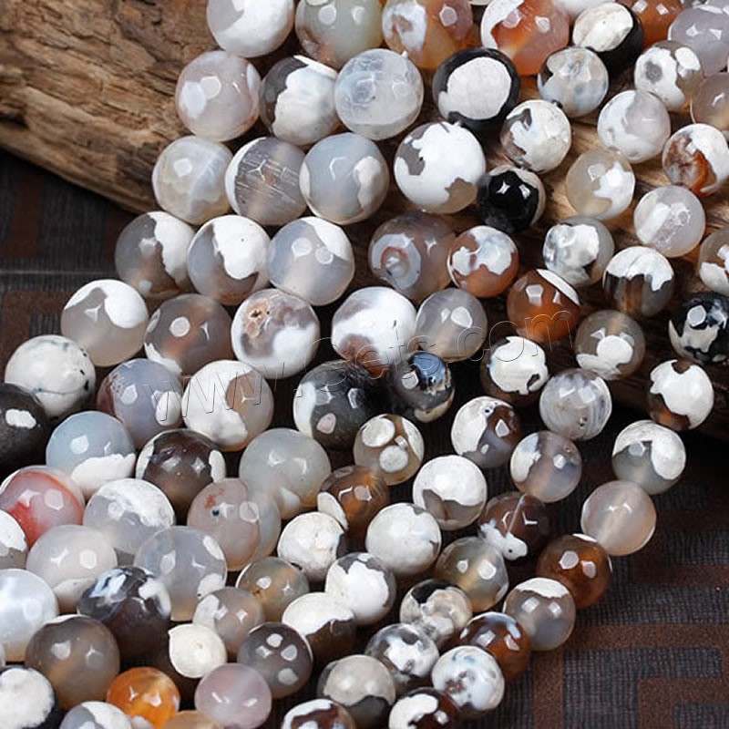 Natural Fire Agate Beads, Round, different size for choice & faceted, more colors for choice, Hole:Approx 1mm, Length:Approx 15 Inch, Sold By Strand
