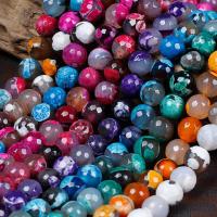 Natural Fire Agate Beads, Round & faceted Approx 1mm Approx 15 Inch 