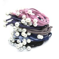 Ponytail Holder, Nylon, with Plastic Pearl, elastic & for woman 55mm 