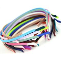 Iron Hair Band Findings, with Cloth, durable & for woman, Random Color, 5mm 
