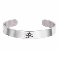 Stainless Steel Cuff Bangle, Unisex, original color, 10mm, Inner Approx 65mm 