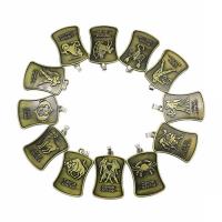 Zinc Alloy Jewelry Pendants, antique bronze color plated, Zodiac symbols jewelry Approx 2-3mm 