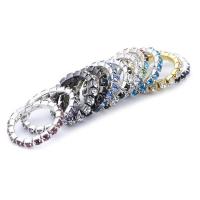 Anillo de dedo de aleación de Zinc, chapado, para mujer & con diamantes de imitación, más colores para la opción, tamaño:5.5, Vendido por UD