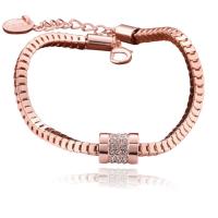 Zinc Alloy Rhinestone Bracelets, with 1.9lnch extender chain, rose gold color plated, box chain & for woman & with rhinestone Approx 7 Inch 