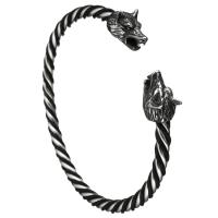 Stainless Steel Cuff Bangle, Wolf, plated, Unisex & blacken 5mm, Inner Approx 