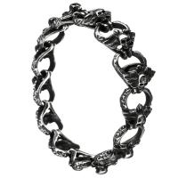 Stainless Steel Bracelet, Skull, for man & blacken Approx 9 Inch 