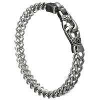 Stainless Steel Bracelet, curb chain & for man, original color 6mm Approx 9 Inch 