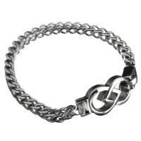 Stainless Steel Bracelet, Infinity, curb chain & for man, original color 5mm Approx 9 Inch 