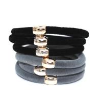 Elastic Hair Band, Velveteen Cord, with Zinc Alloy, durable & for woman 53mm 