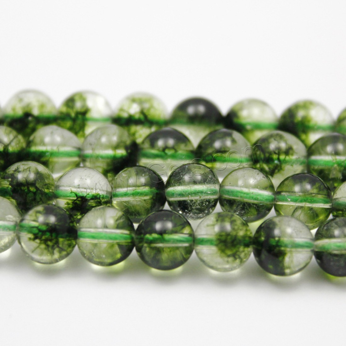 Cristal clair naturel, quartz clair, Rond, normes différentes pour le choix, vert, Longueur:Environ 15.7 pouce, Vendu par brin