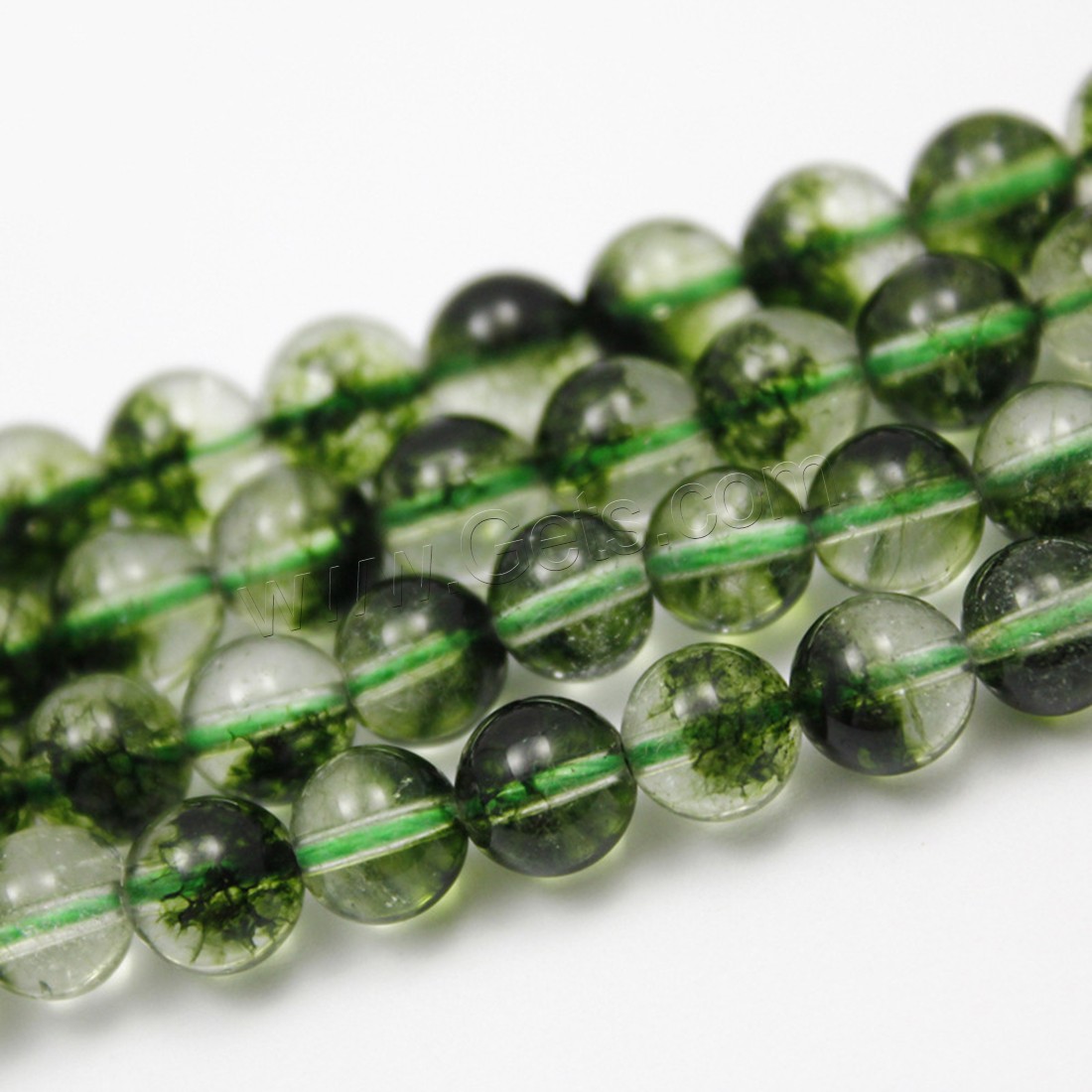 Natural Clear Quartz Beads, Round, different size for choice, green, Length:Approx 15.7 Inch, Sold By Strand