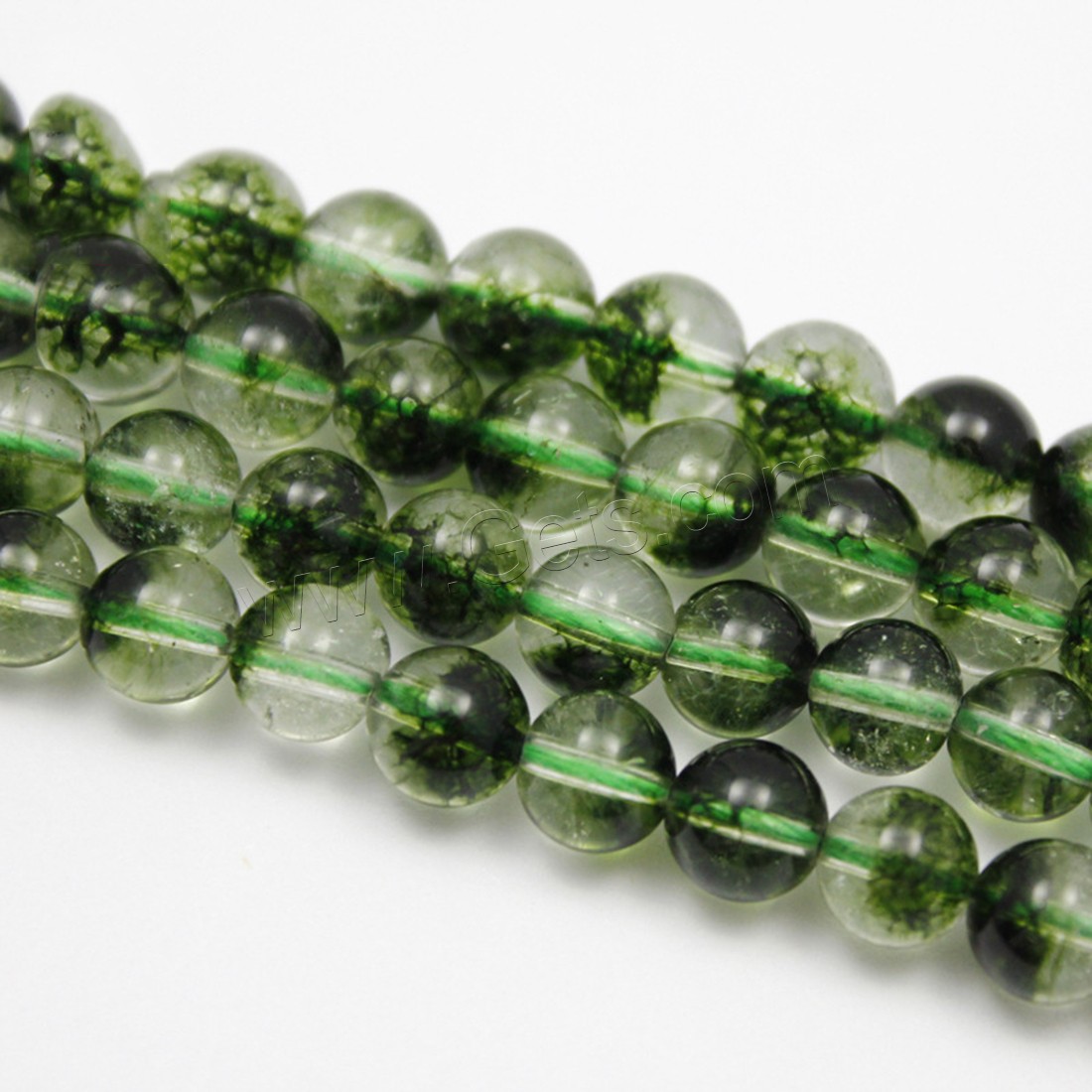 Natural Clear Quartz Beads, Round, different size for choice, green, Length:Approx 15.7 Inch, Sold By Strand