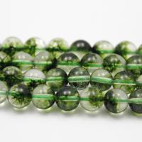 Natural Clear Quartz Beads, Round green Approx 15.7 Inch 