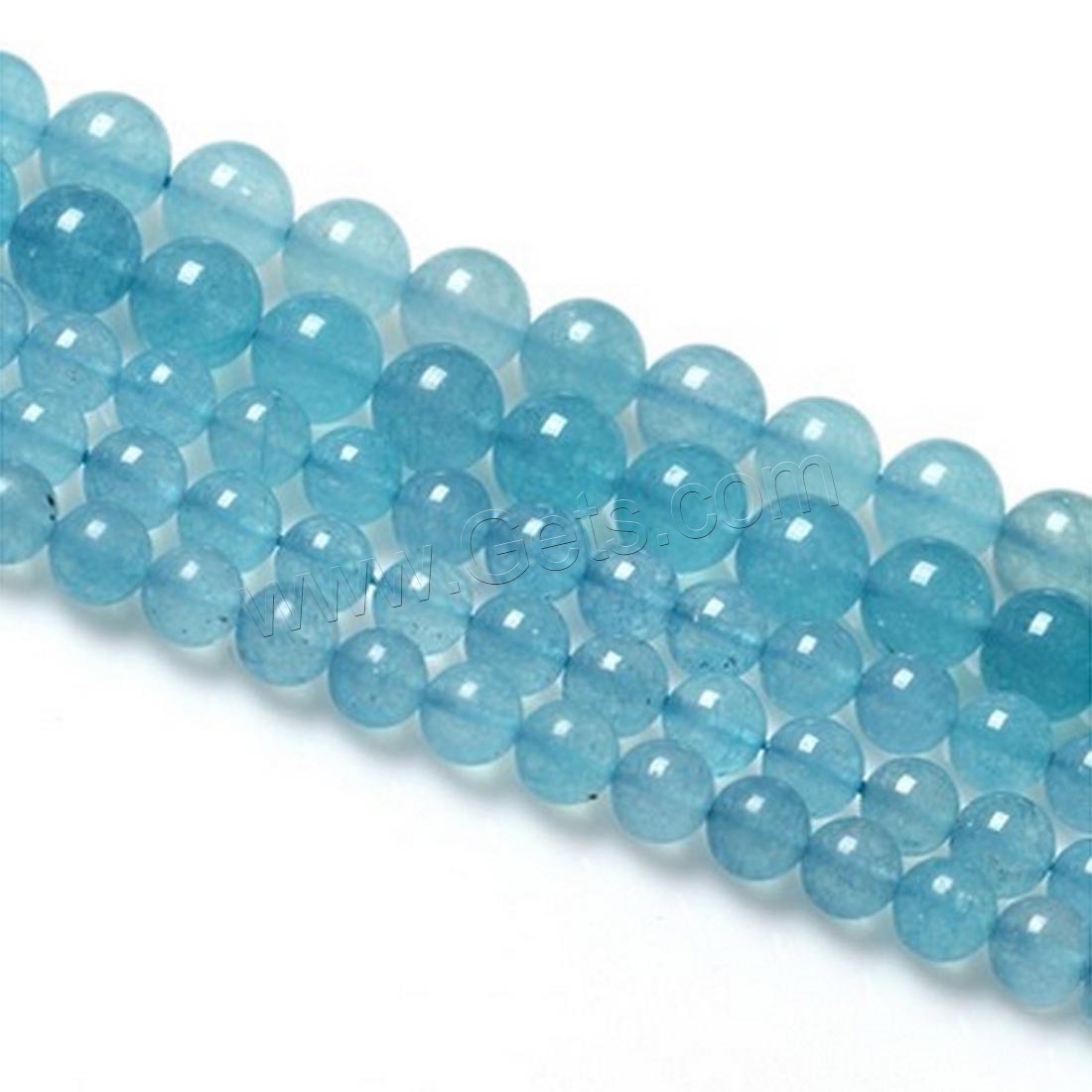 Perles aigue-marine, Quartz bleu, Rond, naturel, Naturel, bleu, Longueur:Environ 15.7 pouce, Vendu par brin