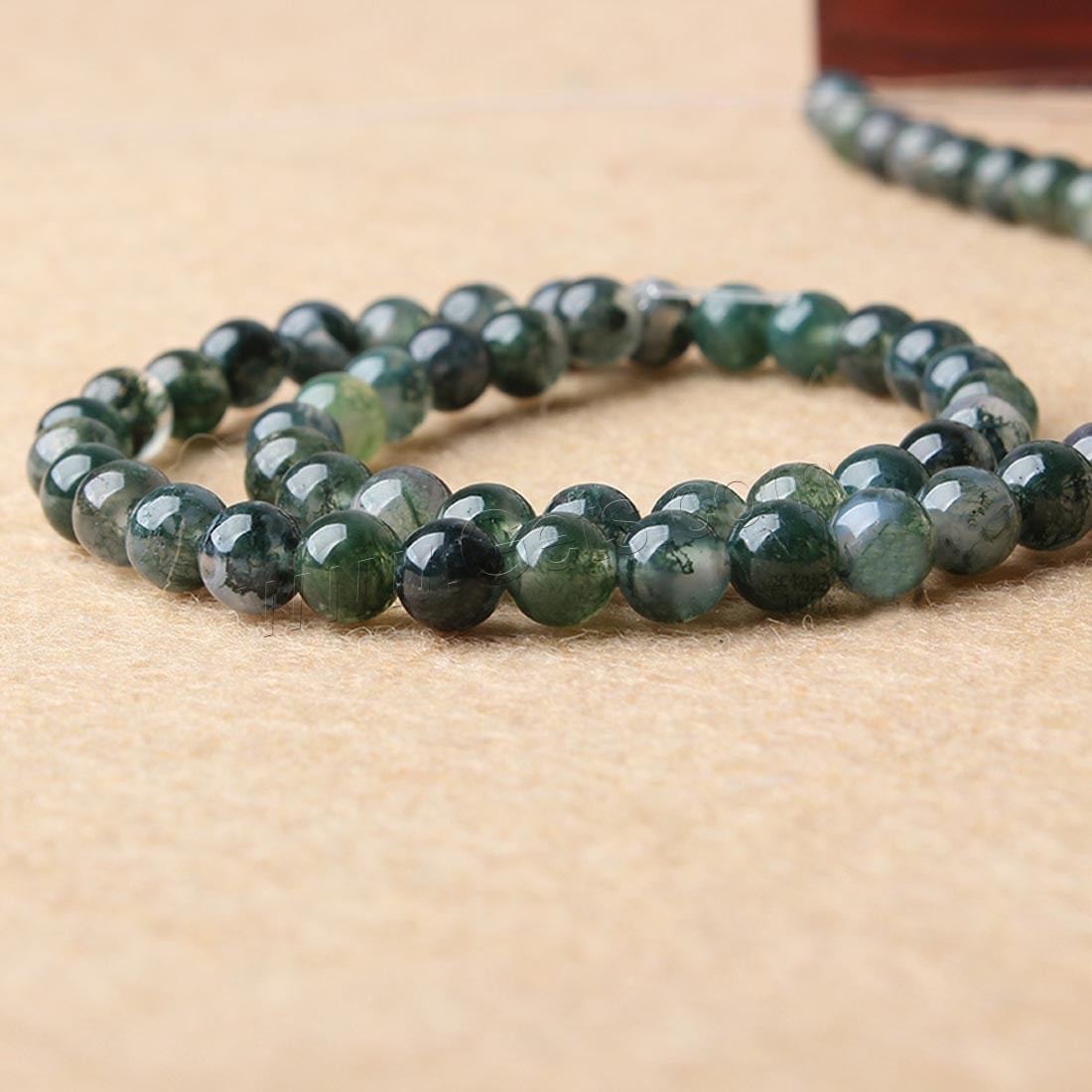 Achat Perle, rund, natürlich, verschiedene Größen vorhanden, grün, Länge:ca. 15.7 ZollInch, verkauft von Strang