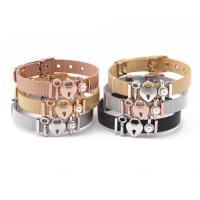 Edelstahl Armbänder, mit ABS-Kunststoff-Perlen, plattiert, für Frau, keine, 10x1mm, Länge:ca. 8.3 ZollInch, verkauft von Strang
