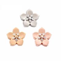 Zinc Alloy Slide Charm, Flower, plated, with rhinestone lead & cadmium free Approx 