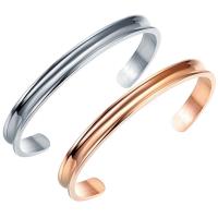 Stainless Steel Cuff Bangle, plated, with letter pattern & for woman & enamel 7mm, Inner Approx 60mm 
