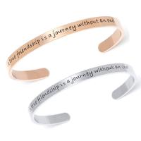 Stainless Steel Cuff Bangle, plated, Unisex & adjustable & with letter pattern & enamel 6mm, Inner Approx 62mm 