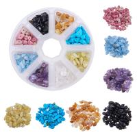 Gemischte Edelstein Perlen, mit Kunststoff Kasten, 5-8mm, 105x105x28mm, Bohrung:ca. 1mm, verkauft von Box
