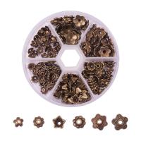 Zink Legierung Perlenkappen, Zinklegierung, mit Kunststoff Kasten, antike Bronzefarbe plattiert, gemischt, frei von Blei & Kadmium, Bohrung:ca. 1.5-3mm, 180PCs/Box, verkauft von Box