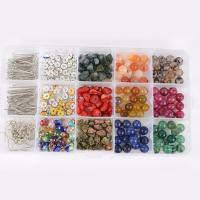Mixed Gemstone Beads, with Plastic Box & Iron, 8mm Approx 1mm 