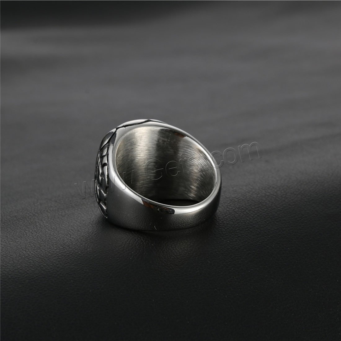 Titanium Steel Finger Ring, titanium steel magnetic clasp, Character, different size for choice & for man & blacken, 24mm, Sold By PC