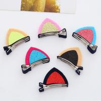 Alligator Hair Clip, Iron, with Non-woven Fabrics, durable & for children 